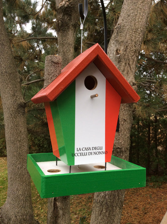 Italian bird feeder personalized