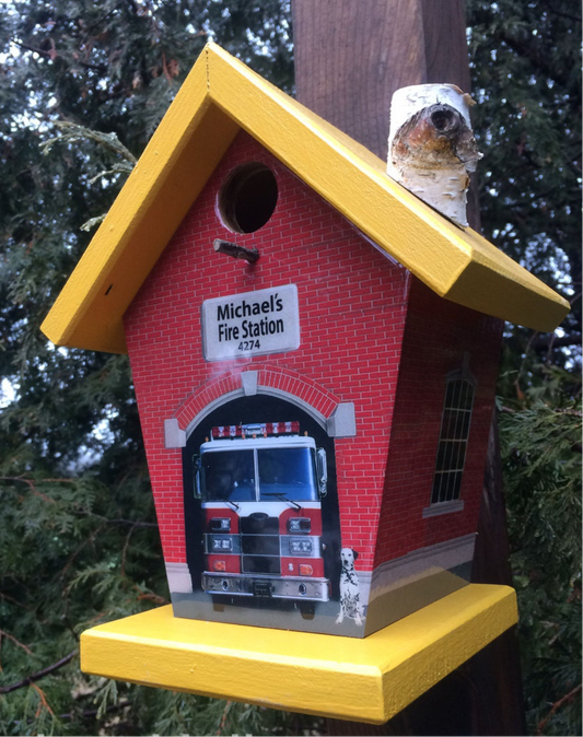 Custom Fire Station Birdhouse/Feeder