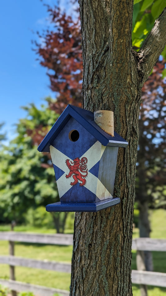 Scotland flag birdhouse