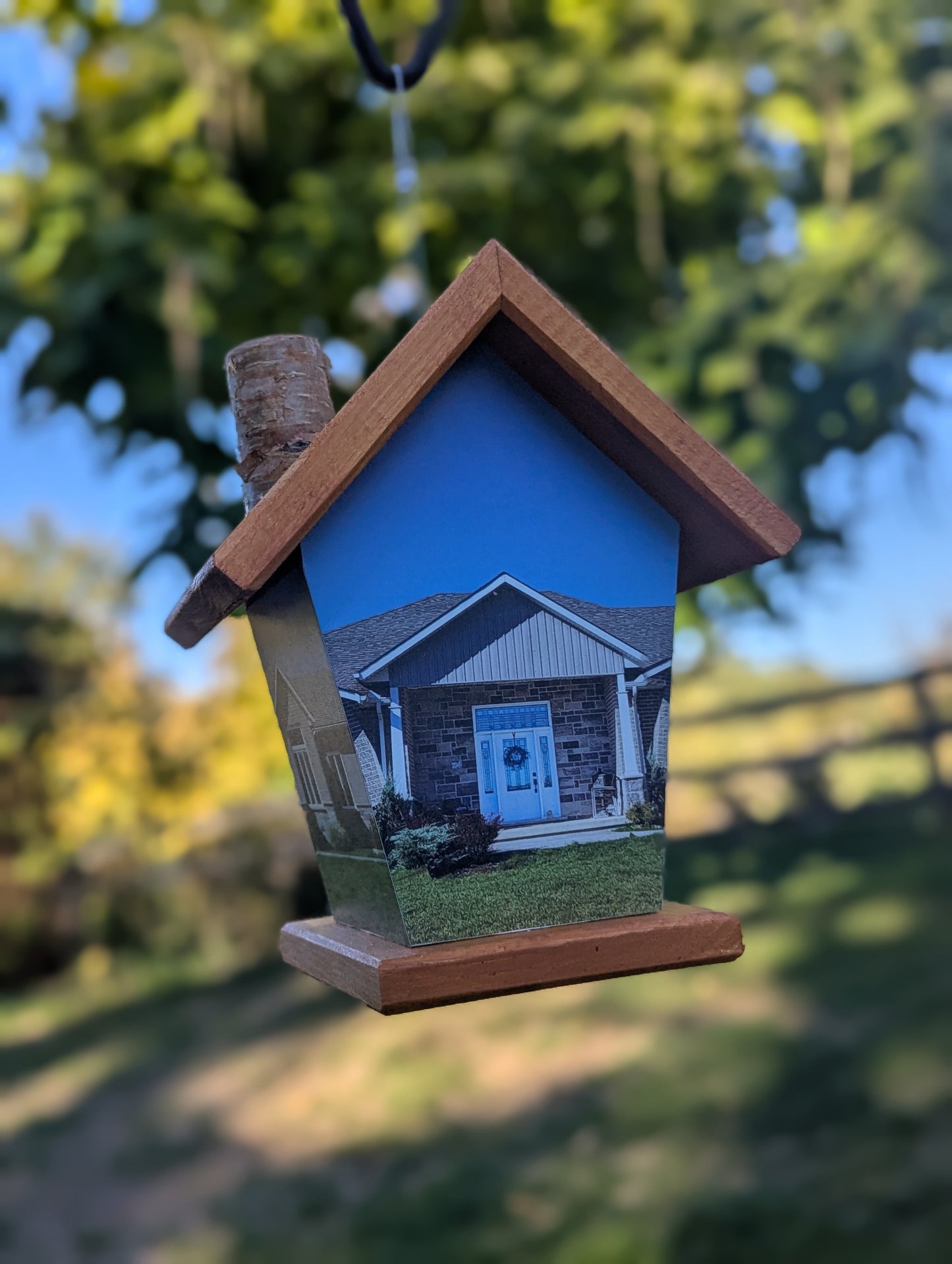 Personalized photo image birdhouse wrapped four sides