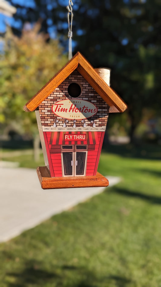 Tim Hortons four-sided birdhouse