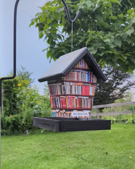 Book Lovers bird feeder.