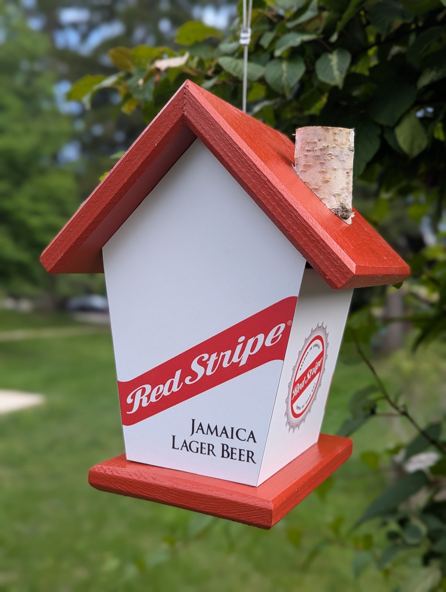 Red Stripe Birdhouse