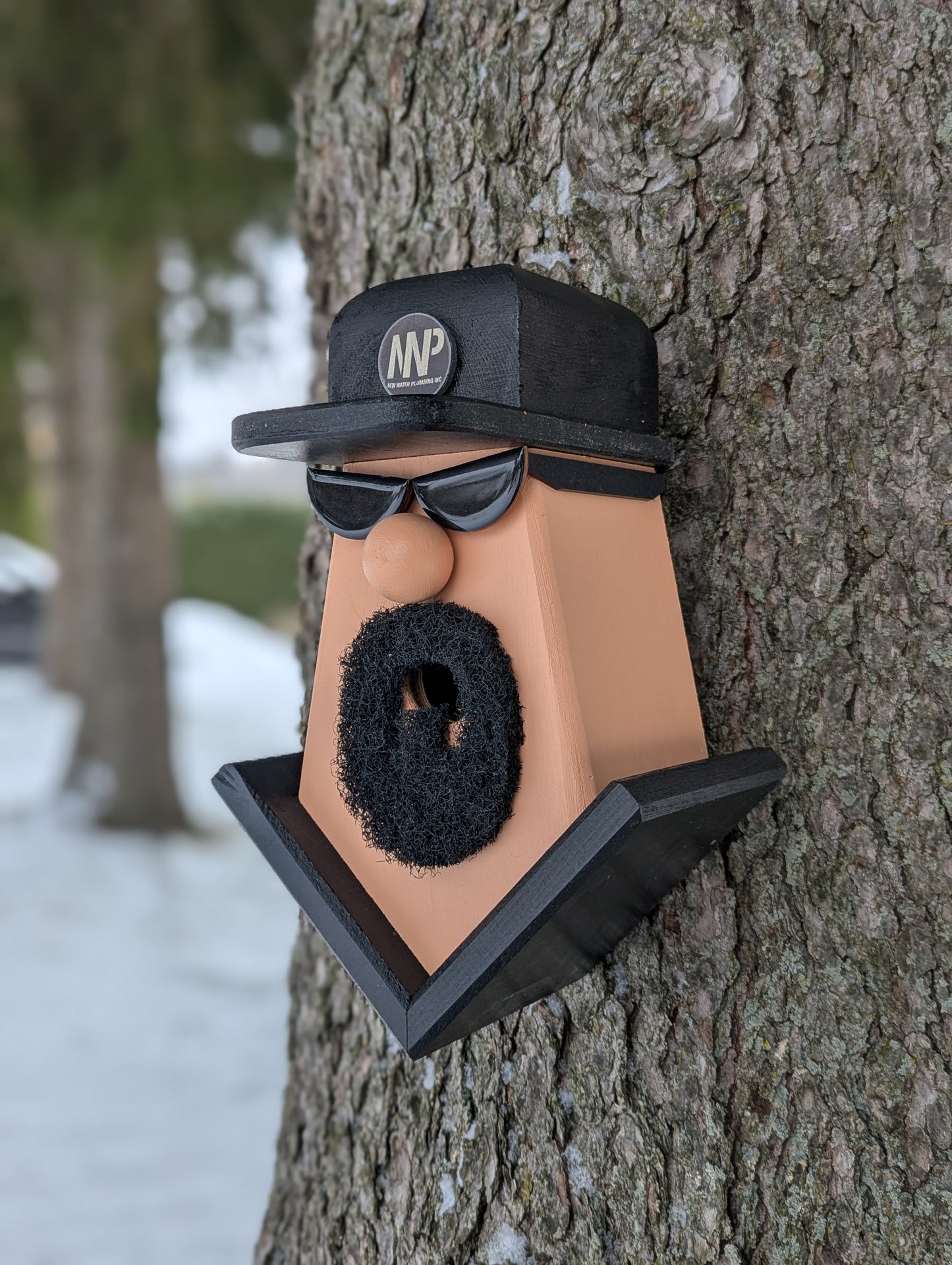 Personalized plumber logo birdhouse