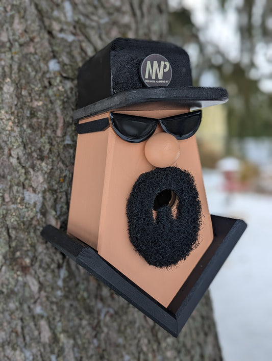 Personalized plumber logo birdhouse