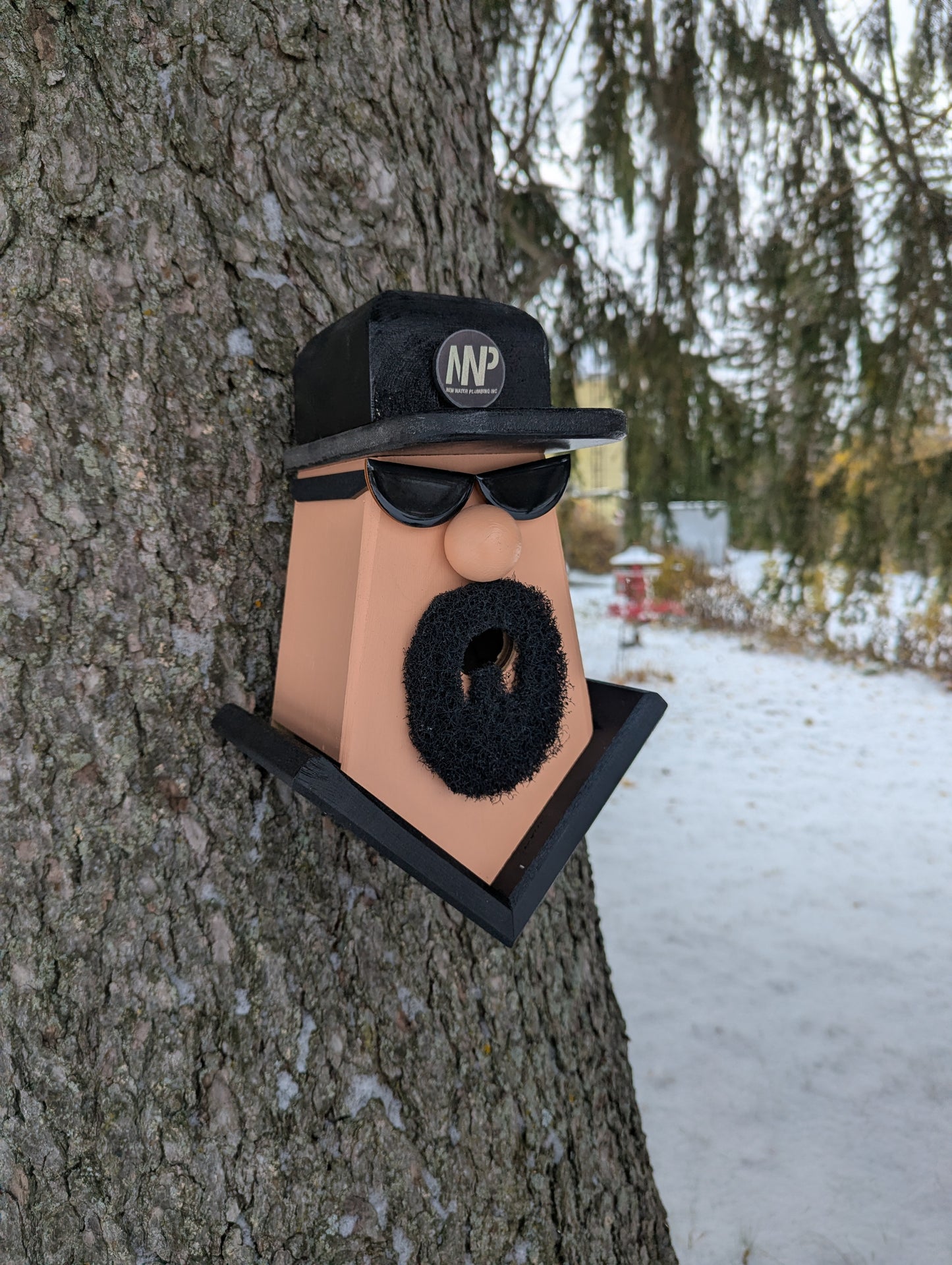 Personalized plumber logo birdhouse