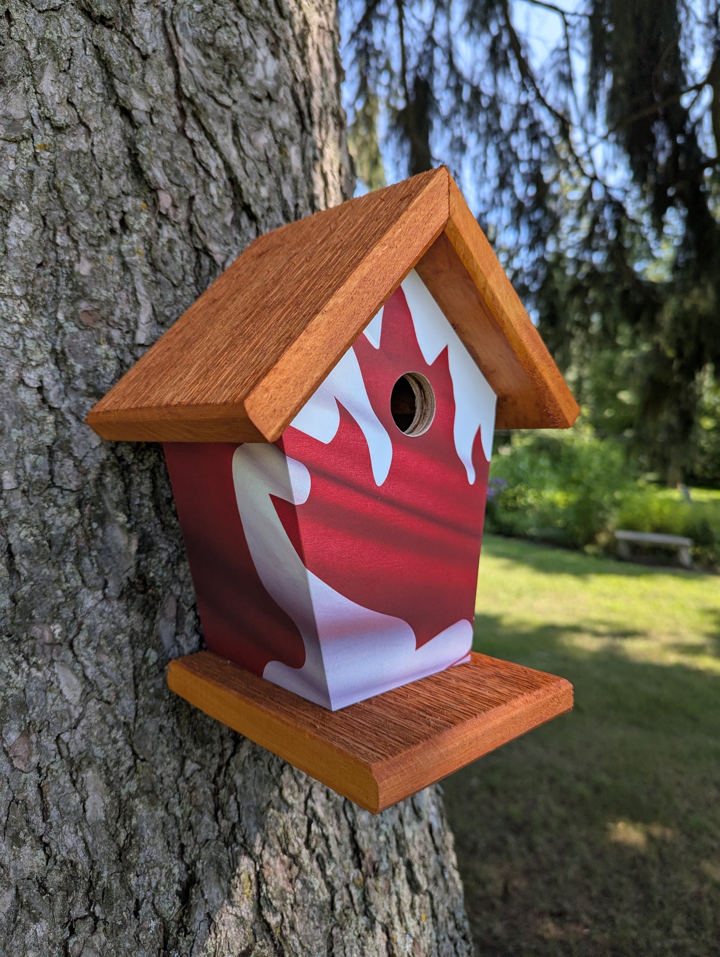 Canada flag rustic roof