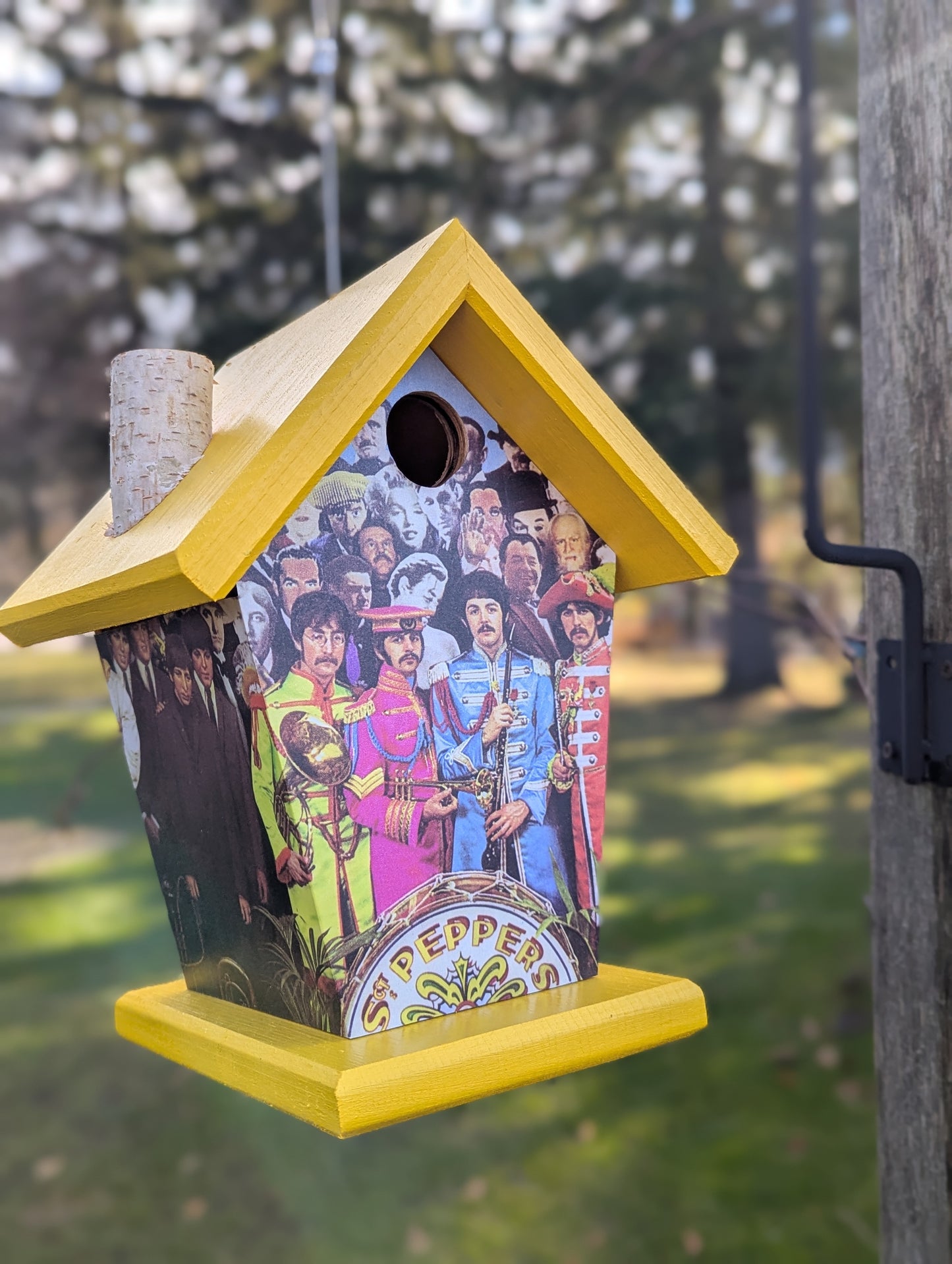 Beatles Sergeant Pepper Four Sided Birdhouse.