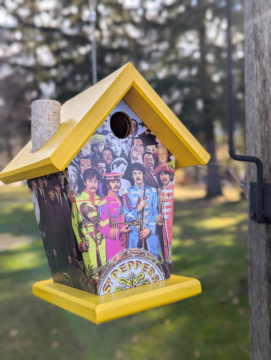 Beatles Sergeant Pepper Four Sided Birdhouse.