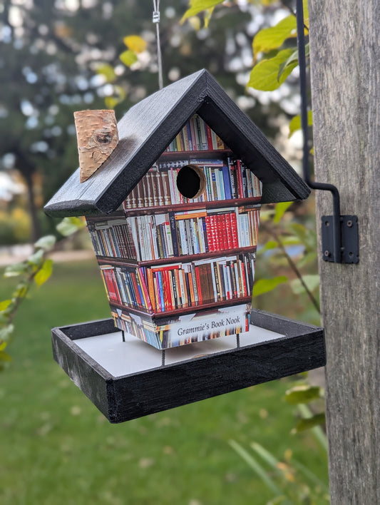 Book nook feeder personalized name