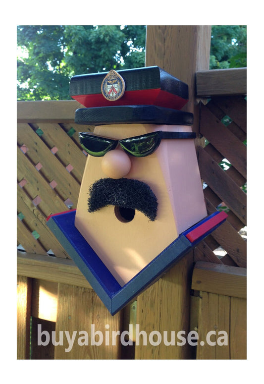 Toronto Police Officer Moustache & Sunglasses Birdhouse