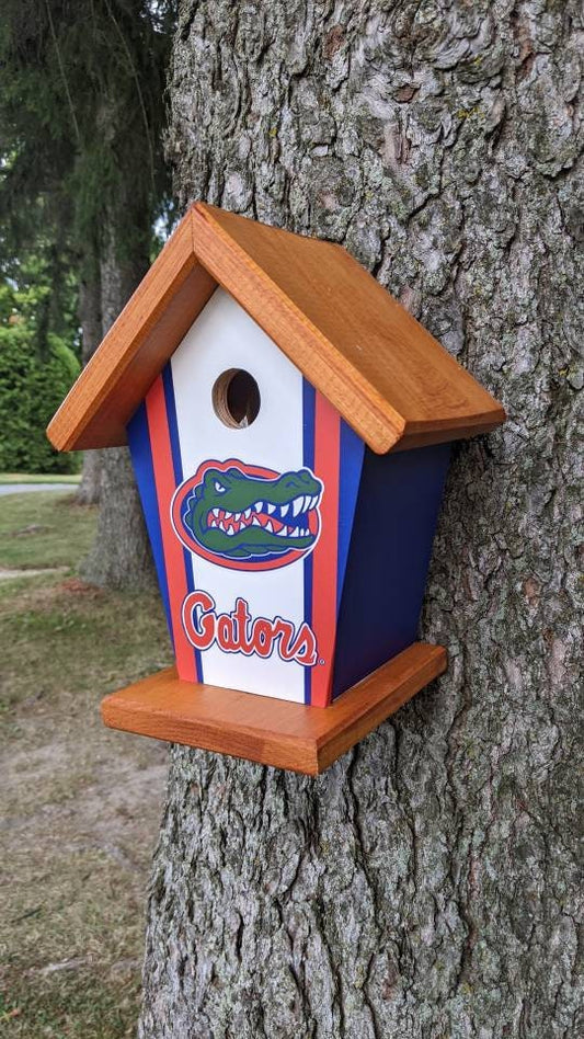 Florida Gators (Stained Roof) Birdhouse Sports