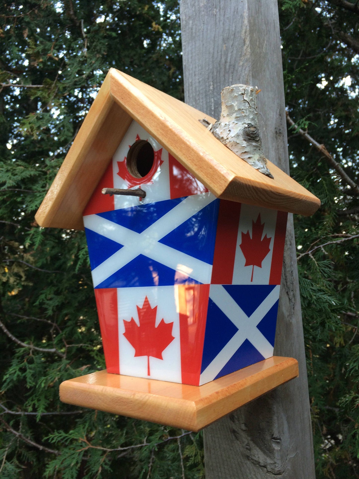 Scotland & Canada (Stained Roof) Birdhouse/Feeder