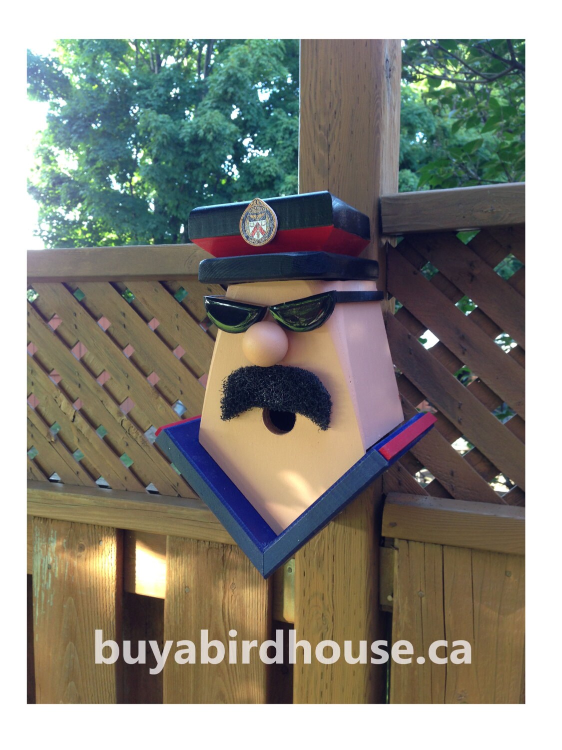 Toronto Police Officer Moustache & Sunglasses Birdhouse