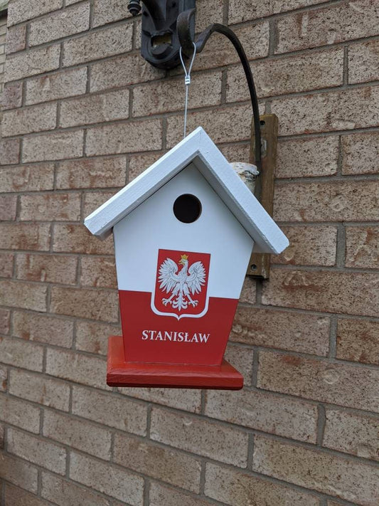 Personalized Polish Flag Birdhouse/Feeder