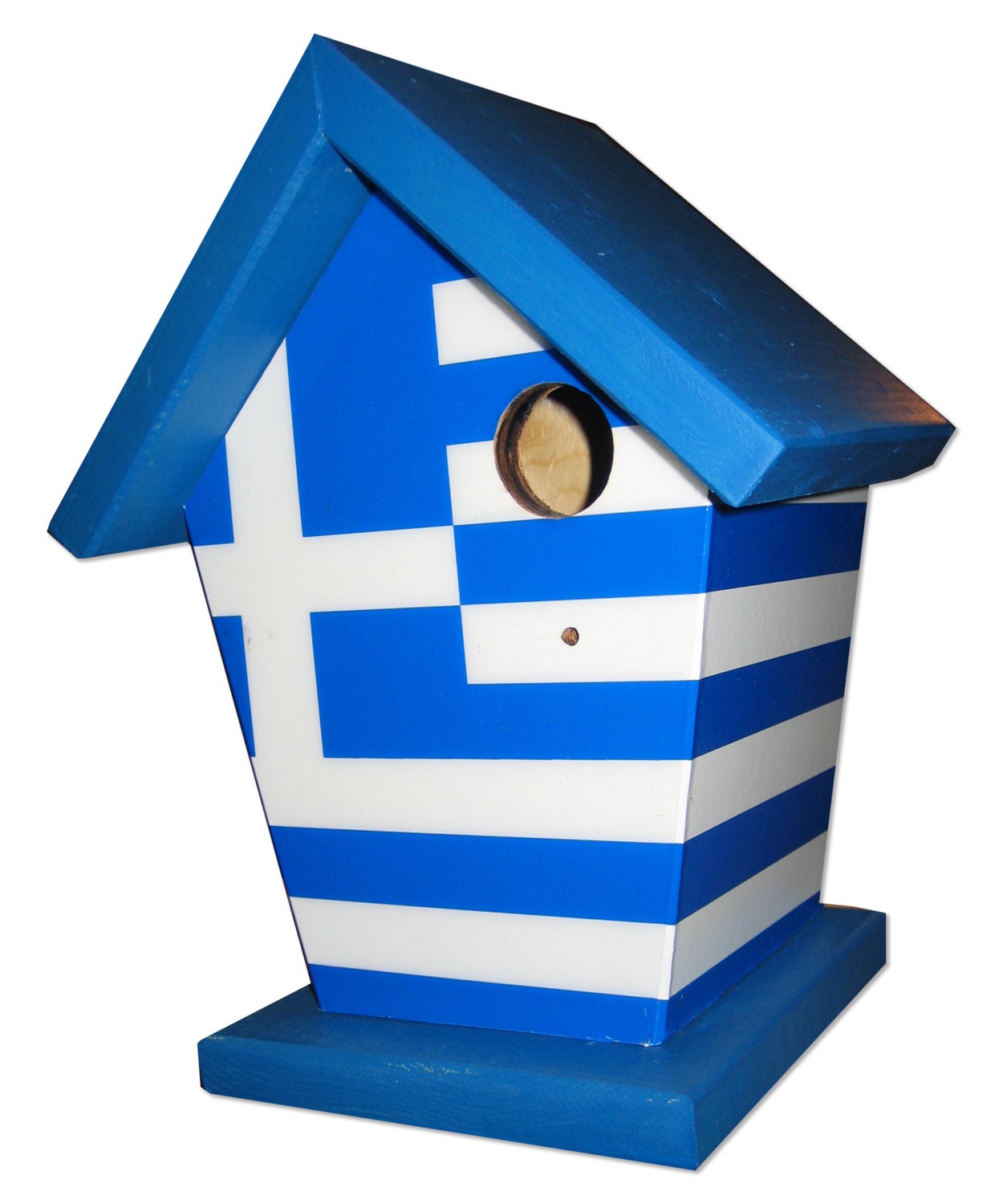 Greek Flag Birdhouse/Feeder