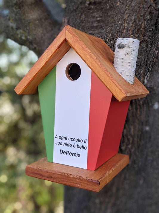 Personalized Italian Flag Birdhouse/Feeder