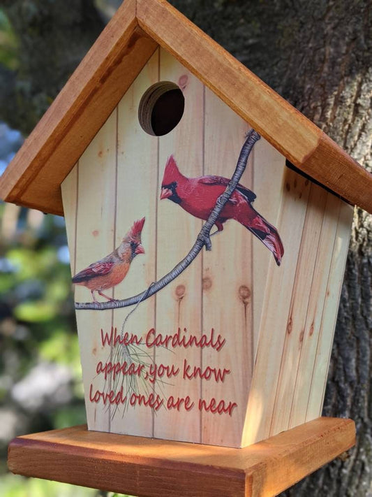 Cardinal (Stained Roof) Birdhouse