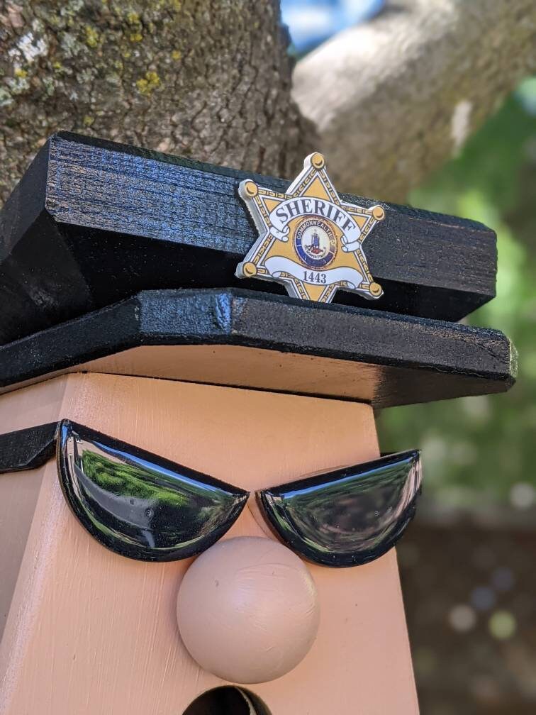 Personalized Police Officer with Sunglasses Birdhouse