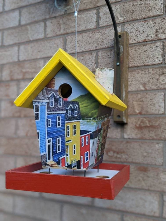 St John's Newfoundland Jelly Bean Row Bird Feeder/Birdhouse