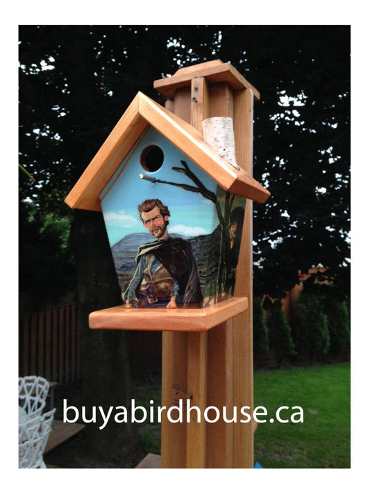 Clint Eastwood (Blue Roof) Birdhouse