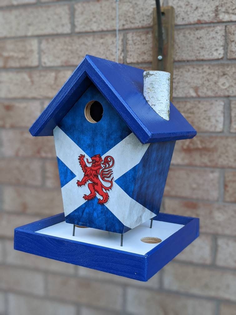 Scotland(Blue Roof) Bird Feeder/Birdhouse