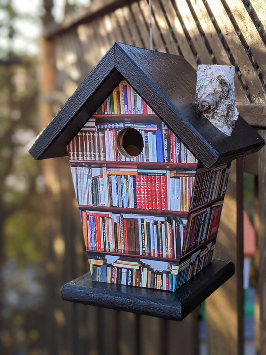 Book Nook (Black Roof) Birdhouse/Feeder