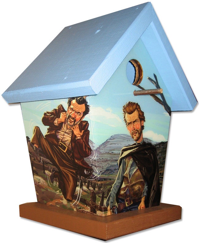 Clint Eastwood (Blue Roof) Birdhouse/Feeder