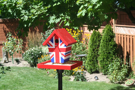 Union Jack (Red Roof) Bird Feeder/Birdhouse