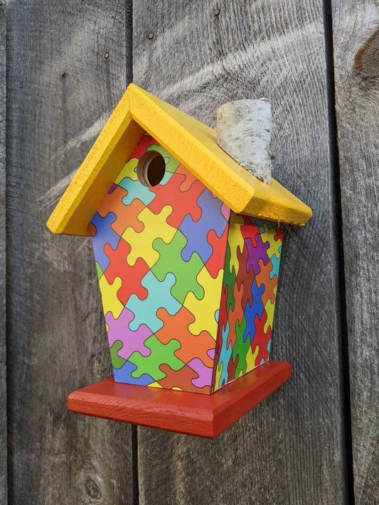 Puzzle (Yellow Roof) Birdhouse