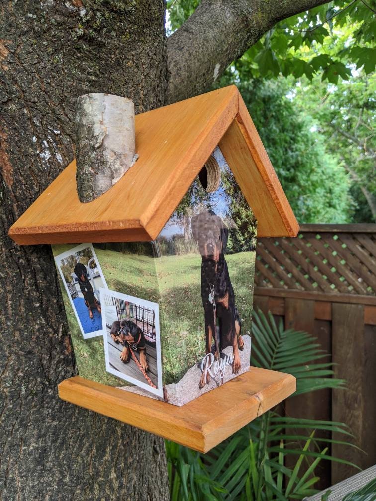 Personalized Pet (Image wrapped + 2 additional side images) Birdhouse