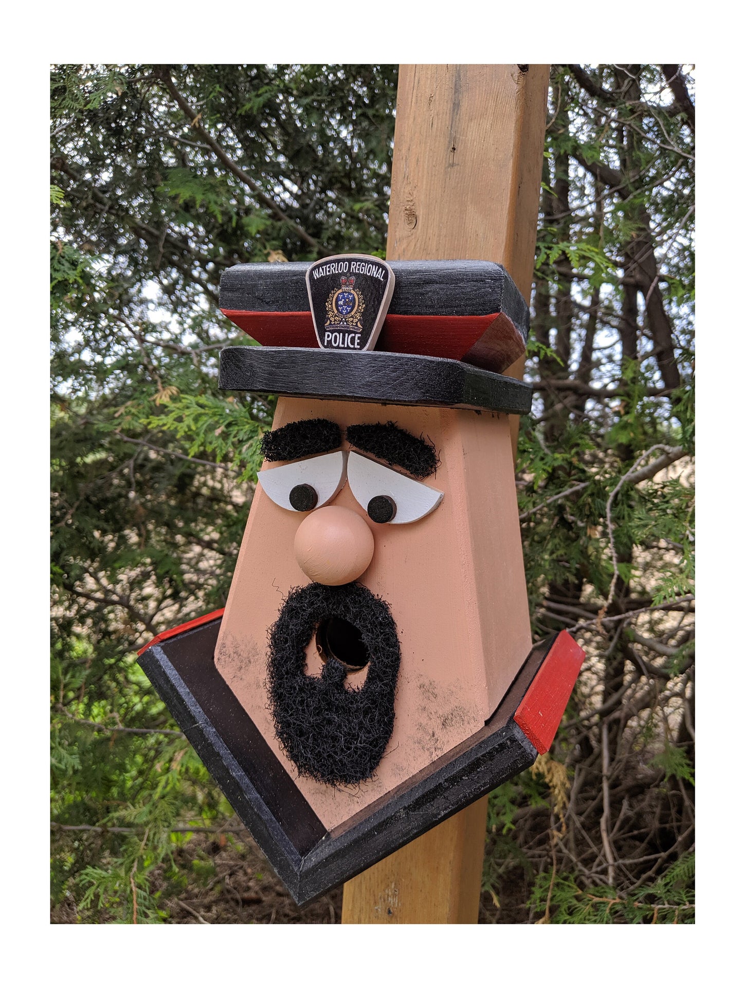 Personalized Police with Goatee Birdhouse
