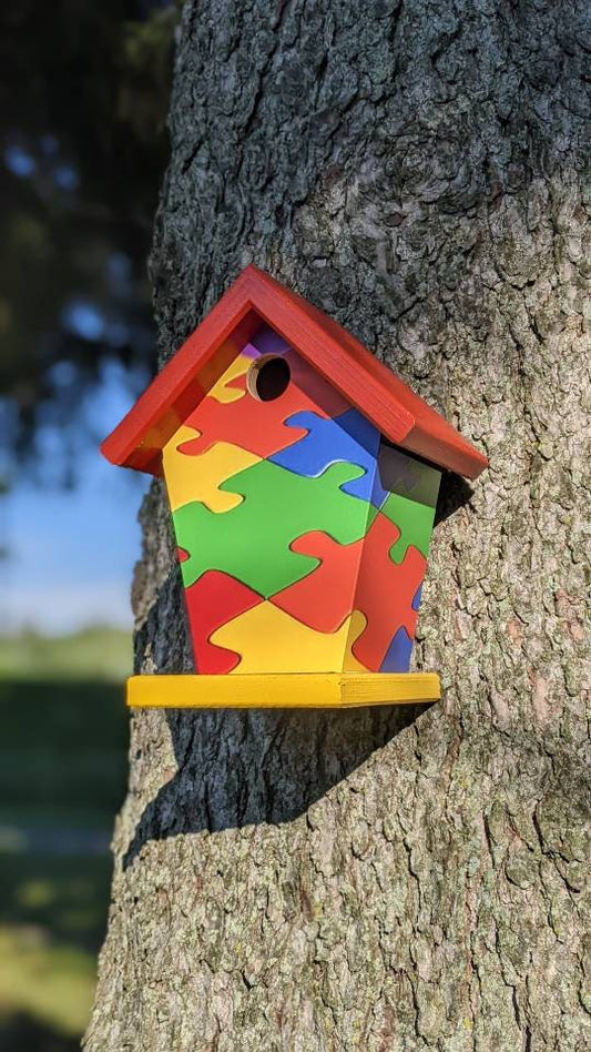 Puzzle (Red Roof) Birdhouse