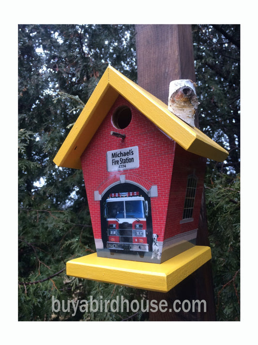 Custom Fire Station Birdhouse/Feeder