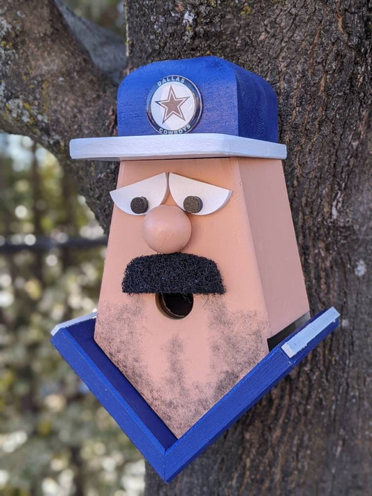 Dallas Cowboys Fan with Moustache Birdhouse