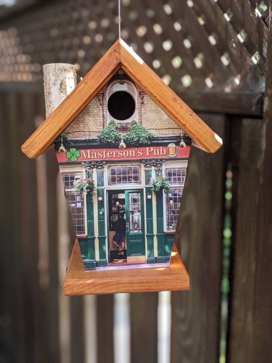 Personalized Irish Pub(Stained Roof) Birdhouse