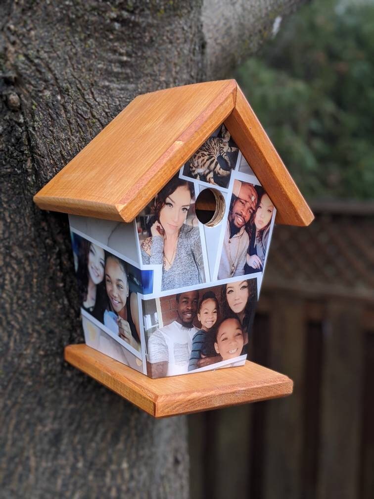 Personalized (Collage 8-10 Pictures) Birdhouse/Feeder