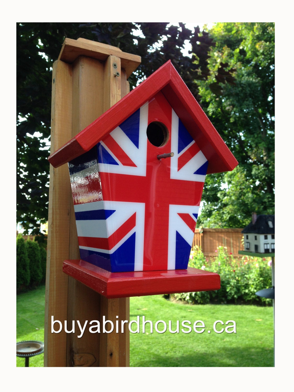 Union Jack(Red Roof) Birdhouse/Feeder