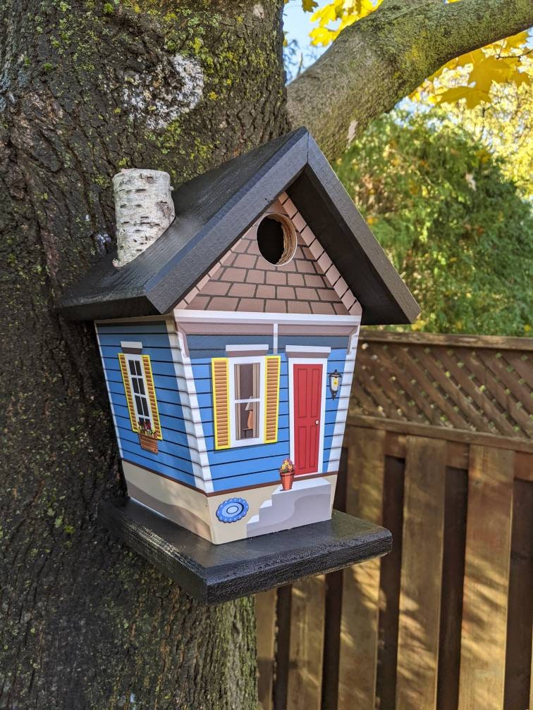 New Orleans Shotgun (Black Roof) Birdhouse