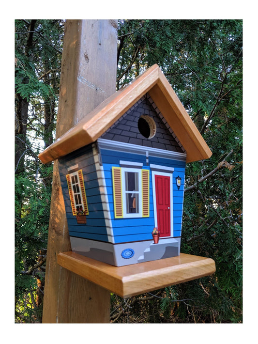 New Orleans Shot Gun Stained Roof Birdhouse