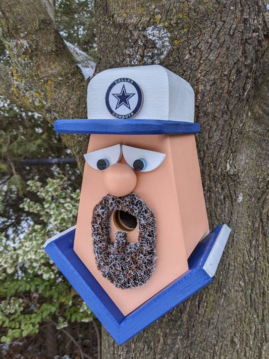 Dallas Cowboys Fan with Goatee Birdhouse