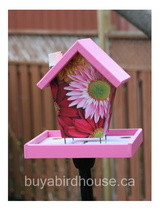 Flowers (Pink Roof) Bird Feeder